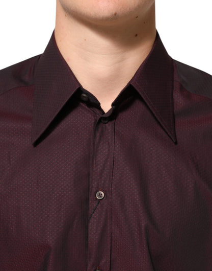Violet GOLD Cotton Collared Dress Formal Shirt-Dolce & Gabbana-LabelTerrace.com