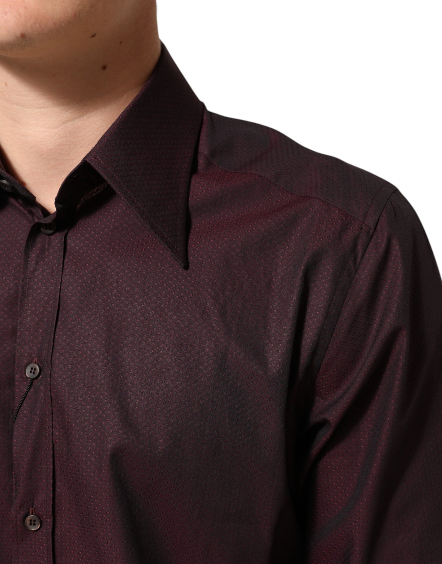 Violet GOLD Cotton Collared Dress Formal Shirt-Dolce & Gabbana-LabelTerrace.com