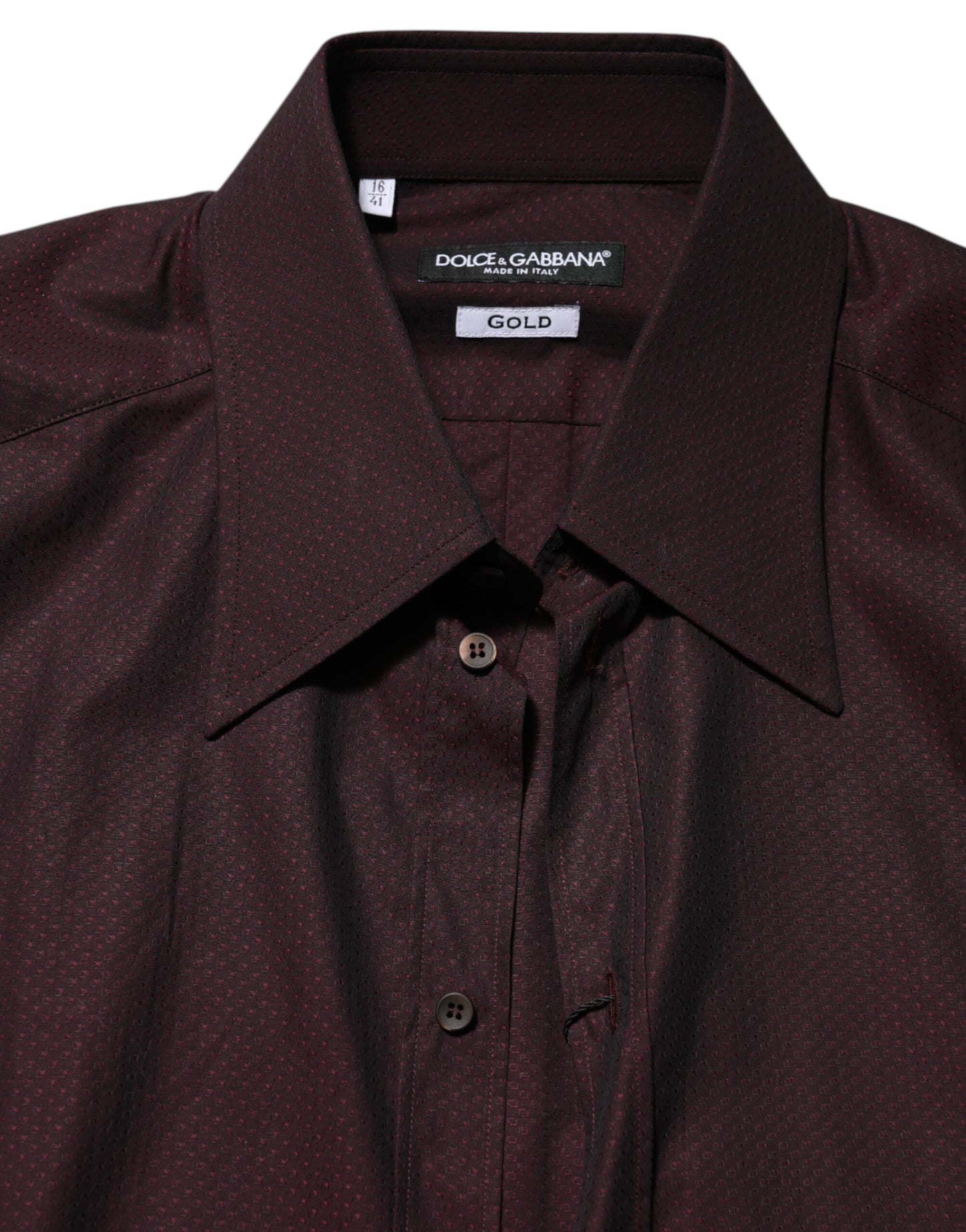 Violet GOLD Cotton Collared Dress Formal Shirt-Dolce & Gabbana-LabelTerrace.com