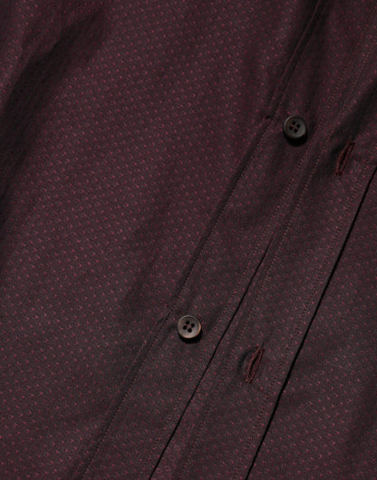 Violet GOLD Cotton Collared Dress Formal Shirt-Dolce & Gabbana-LabelTerrace.com