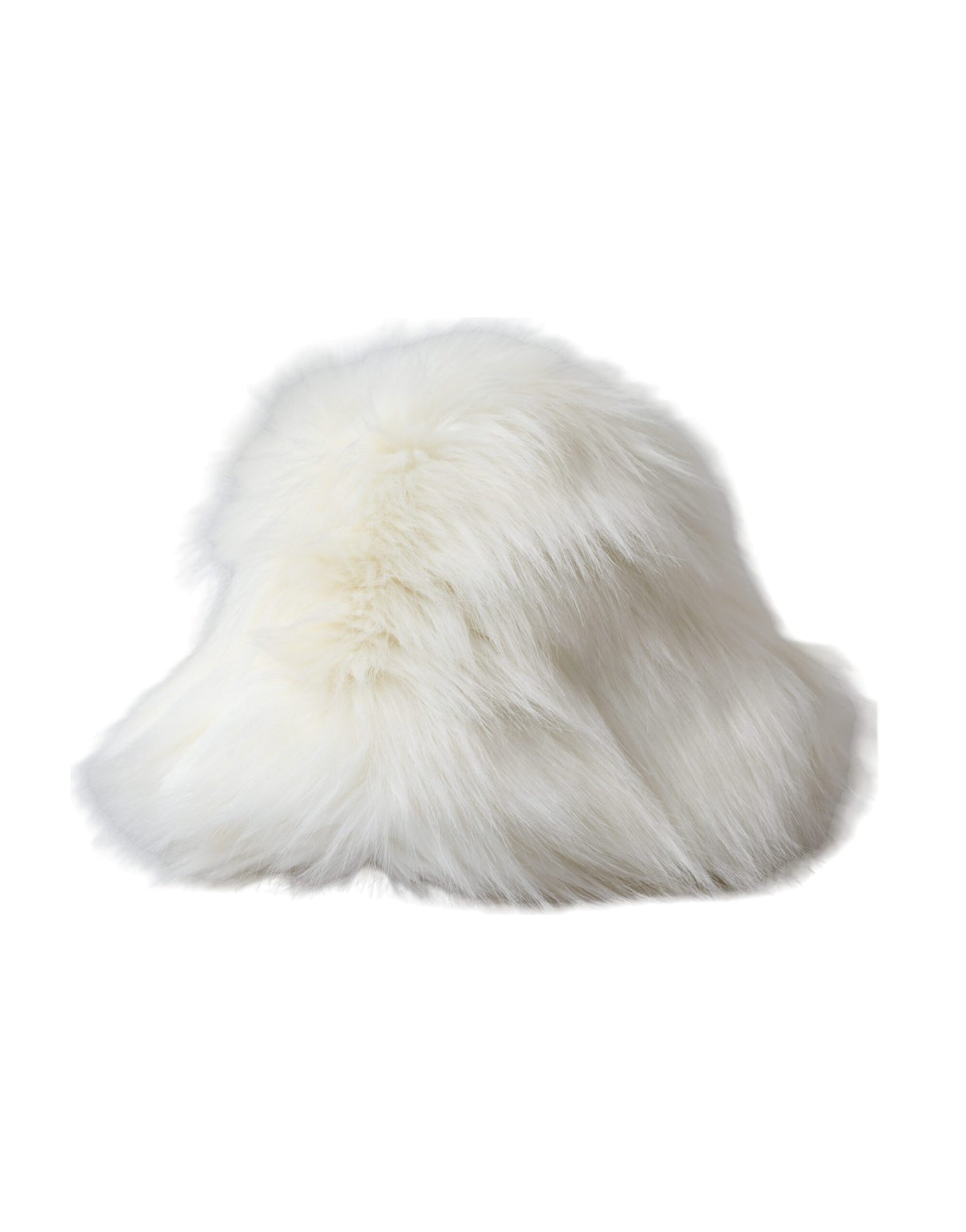 White Acrylic Fur Womens Bucket Hat-Dolce & Gabbana-LabelTerrace.com