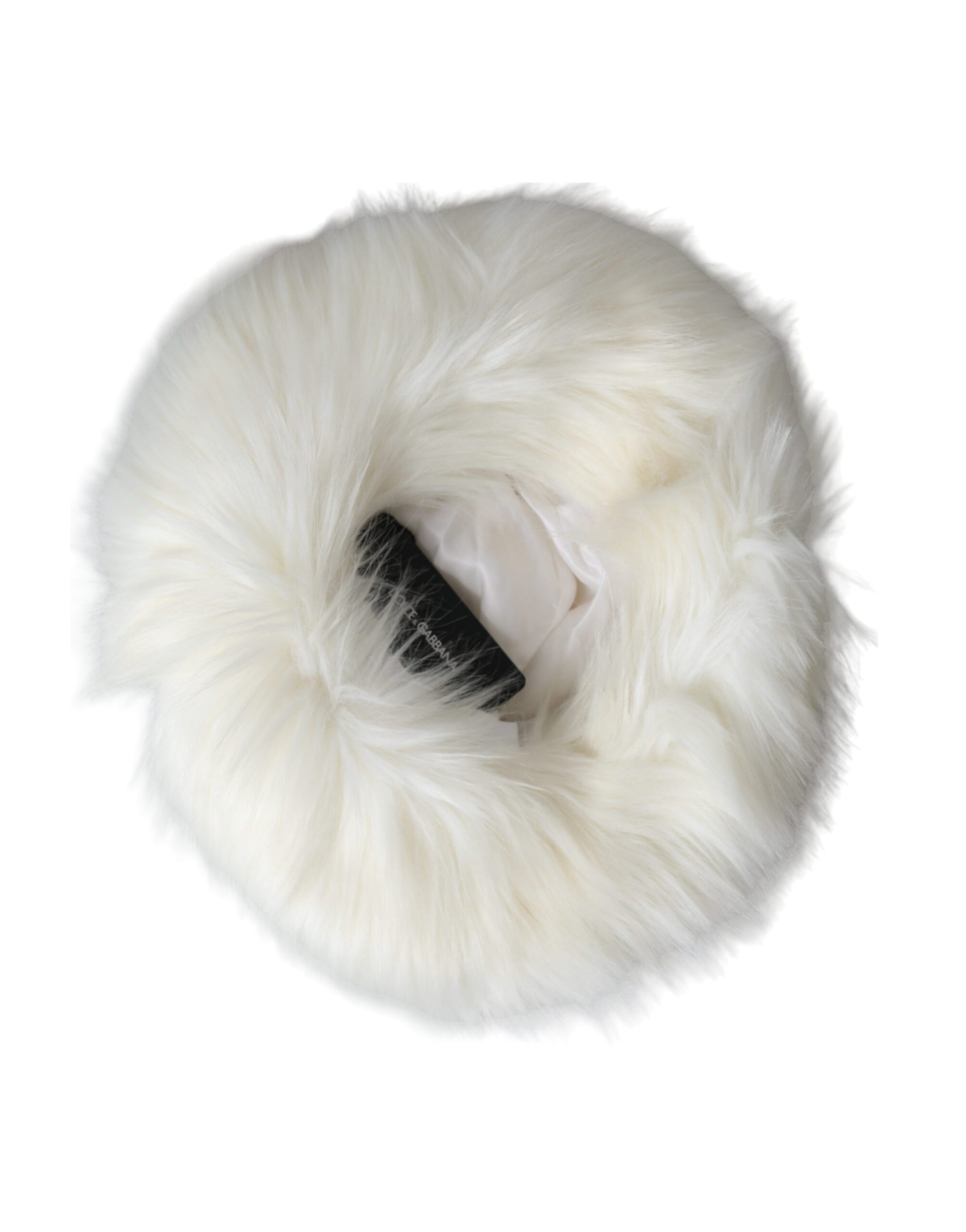 White Acrylic Fur Womens Bucket Hat-Dolce & Gabbana-LabelTerrace.com