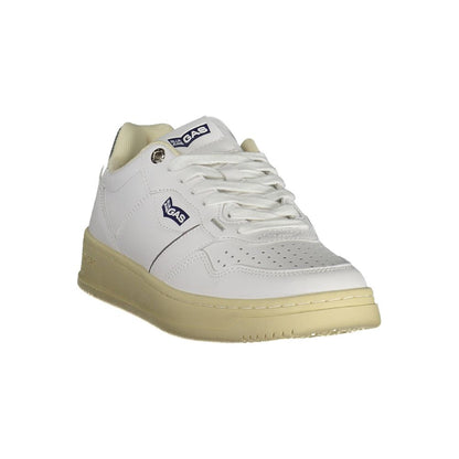 White Artificial Leather Sneaker-Gas-LabelTerrace.com