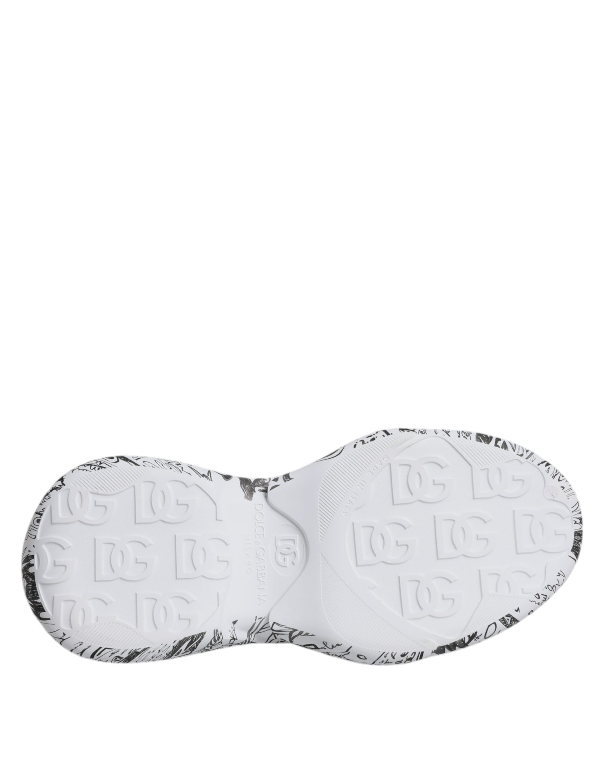 White Black Graffiti Daymaster Sneakers Shoes-Dolce & Gabbana-LabelTerrace.com