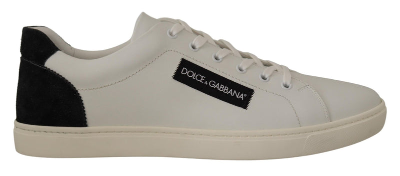 White Black Leather Low Shoes Sneakers-Dolce & Gabbana-LabelTerrace.com