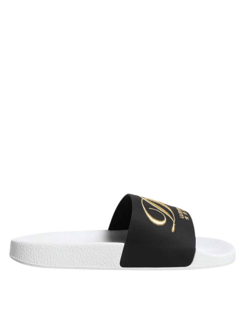 صنادل جلدية بيضاء سوداء أحذية للشاطئ