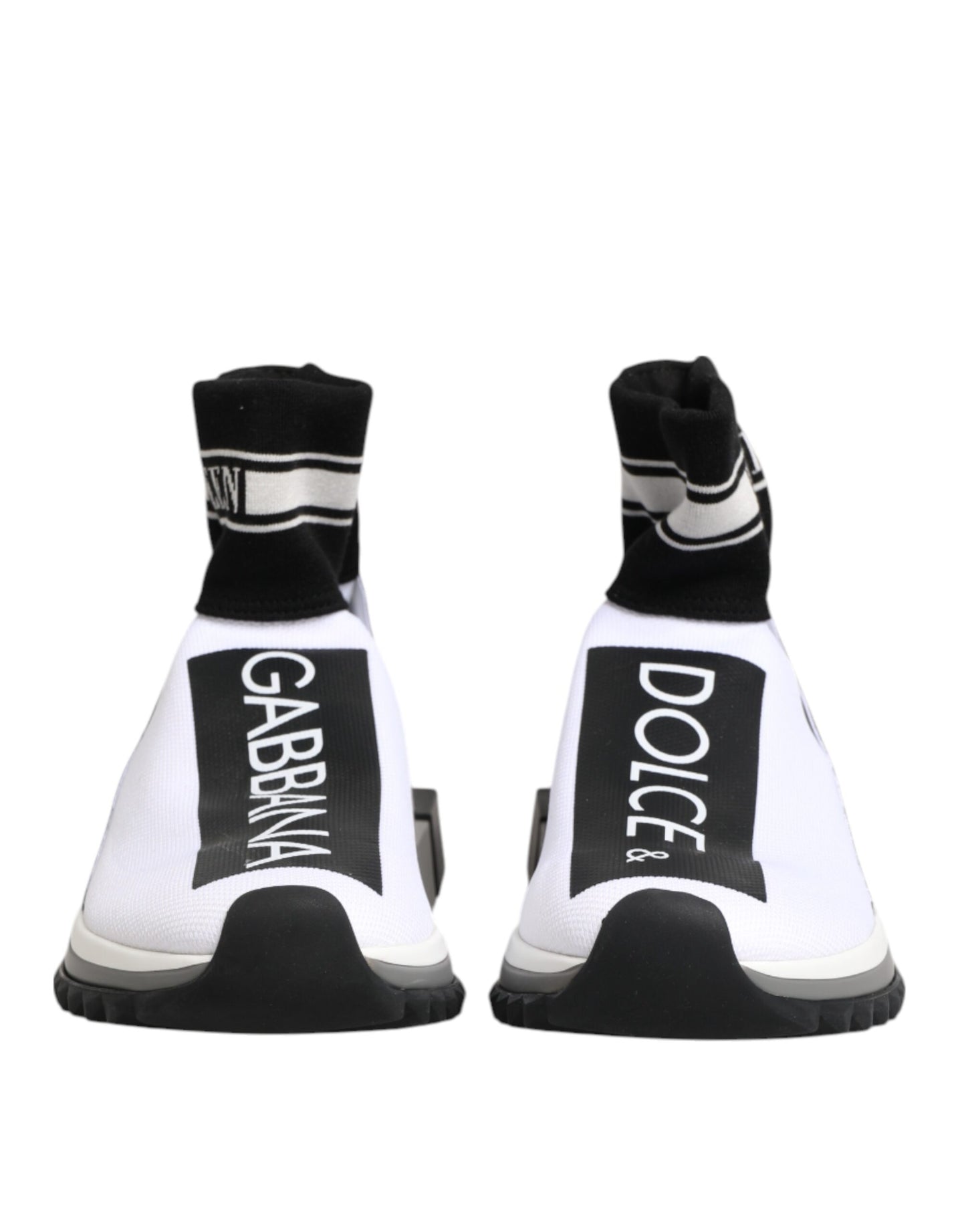 White Black Sorrento Socks Sneakers Shoes-Dolce & Gabbana-LabelTerrace.com