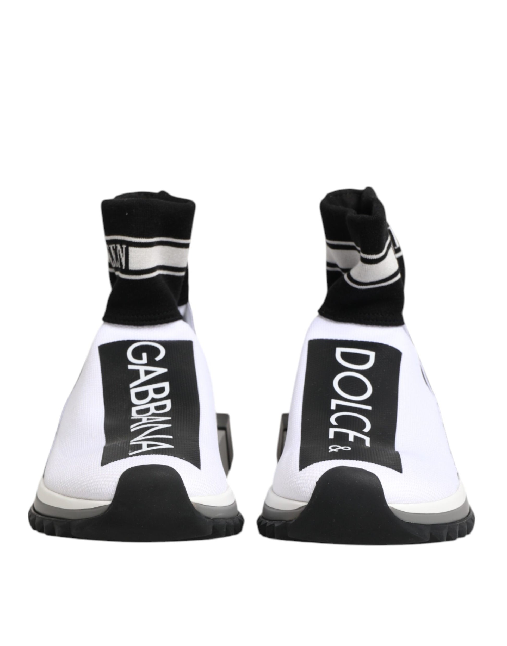 White Black Sorrento Socks Sneakers Shoes-Dolce & Gabbana-LabelTerrace.com
