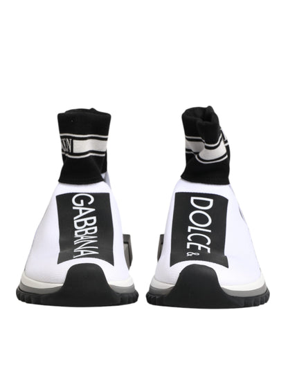 White Black Sorrento Socks Sneakers Shoes-Dolce & Gabbana-LabelTerrace.com