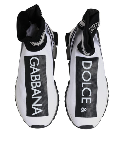 White Black Sorrento Socks Sneakers Shoes-Dolce & Gabbana-LabelTerrace.com