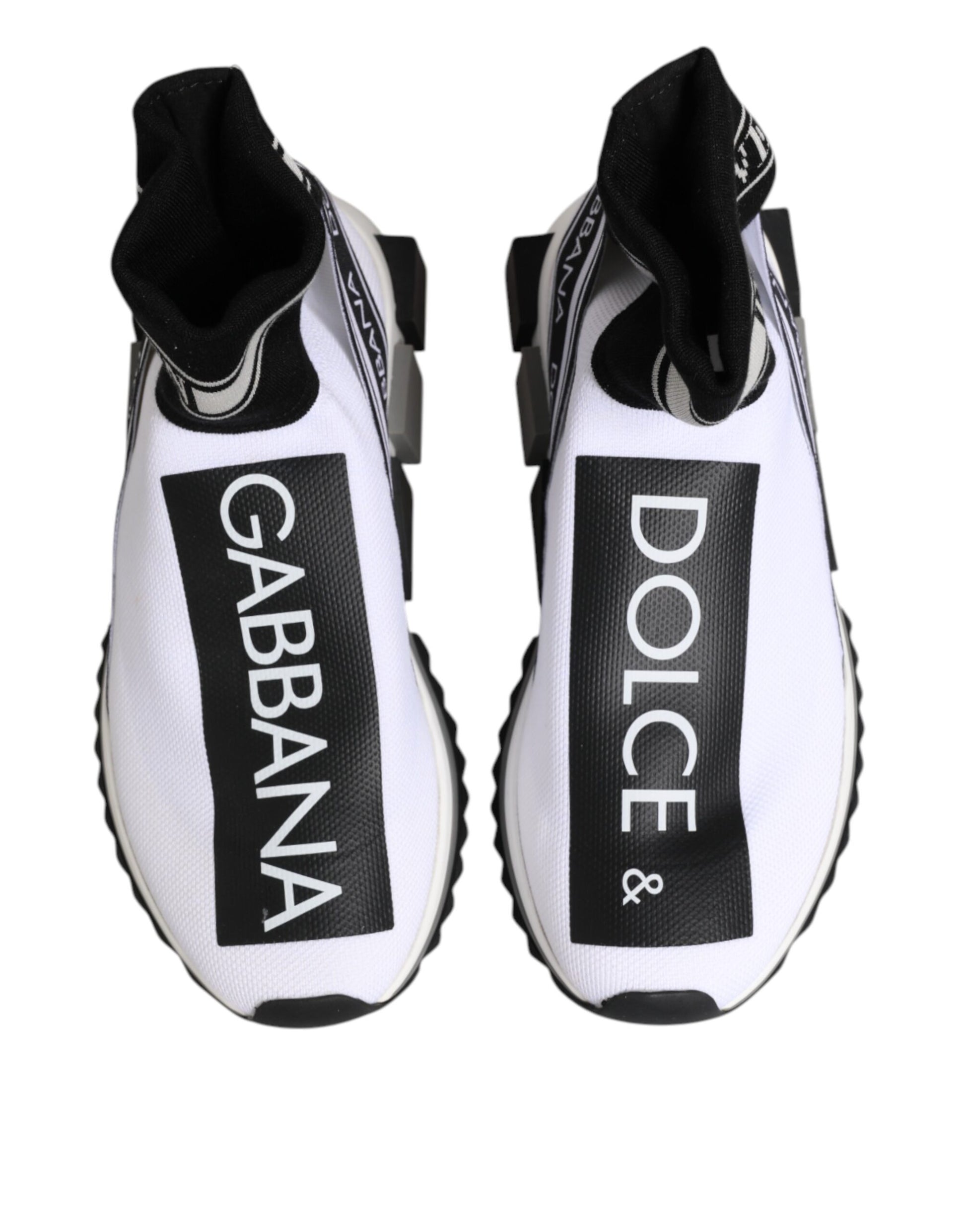White Black Sorrento Socks Sneakers Shoes-Dolce & Gabbana-LabelTerrace.com
