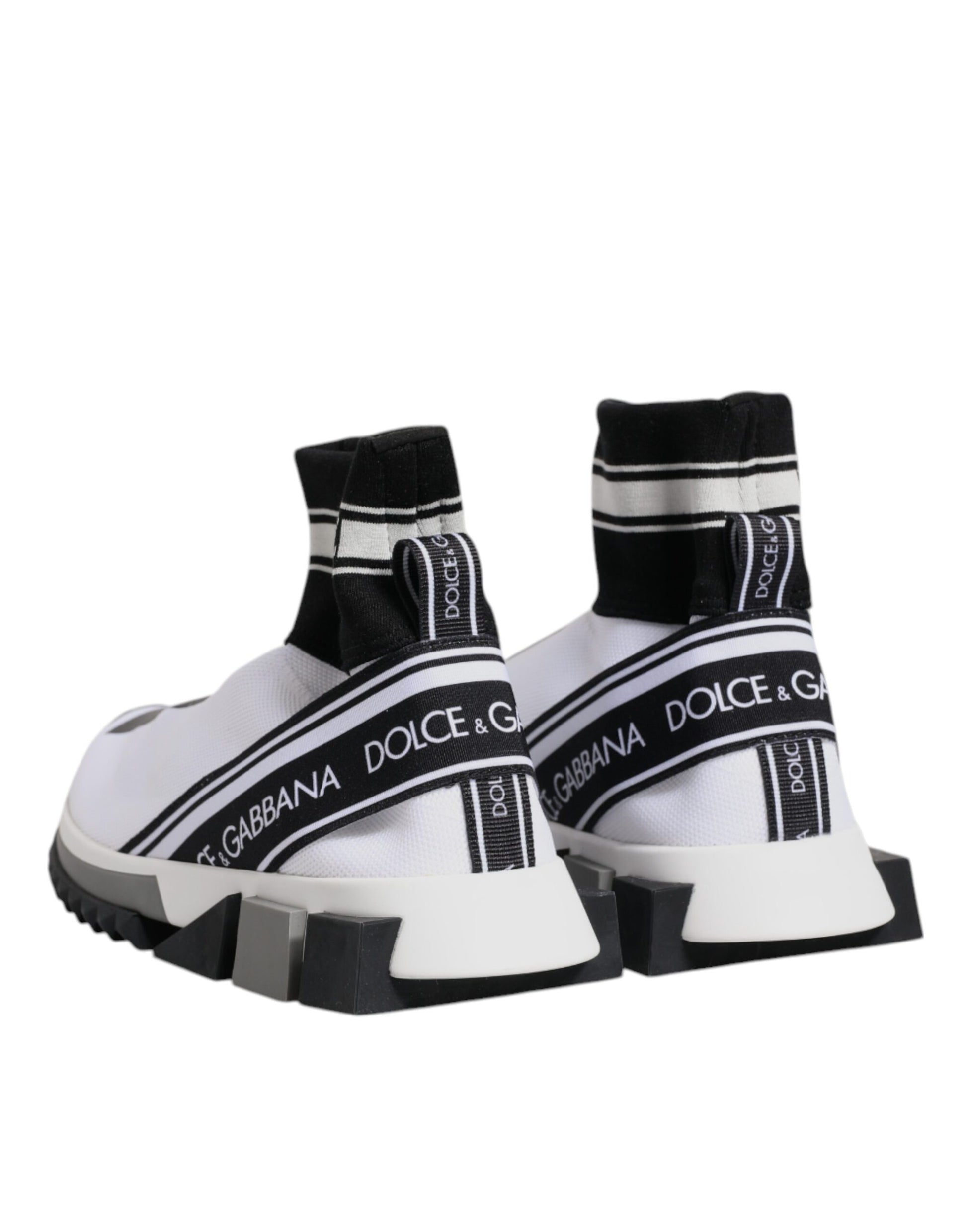 White Black Sorrento Socks Sneakers Shoes-Dolce & Gabbana-LabelTerrace.com