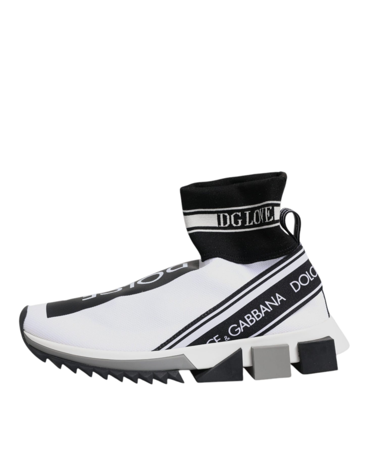 White Black Sorrento Socks Sneakers Shoes-Dolce & Gabbana-LabelTerrace.com
