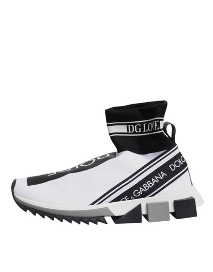 White Black Sorrento Socks Sneakers Shoes-Dolce & Gabbana-LabelTerrace.com