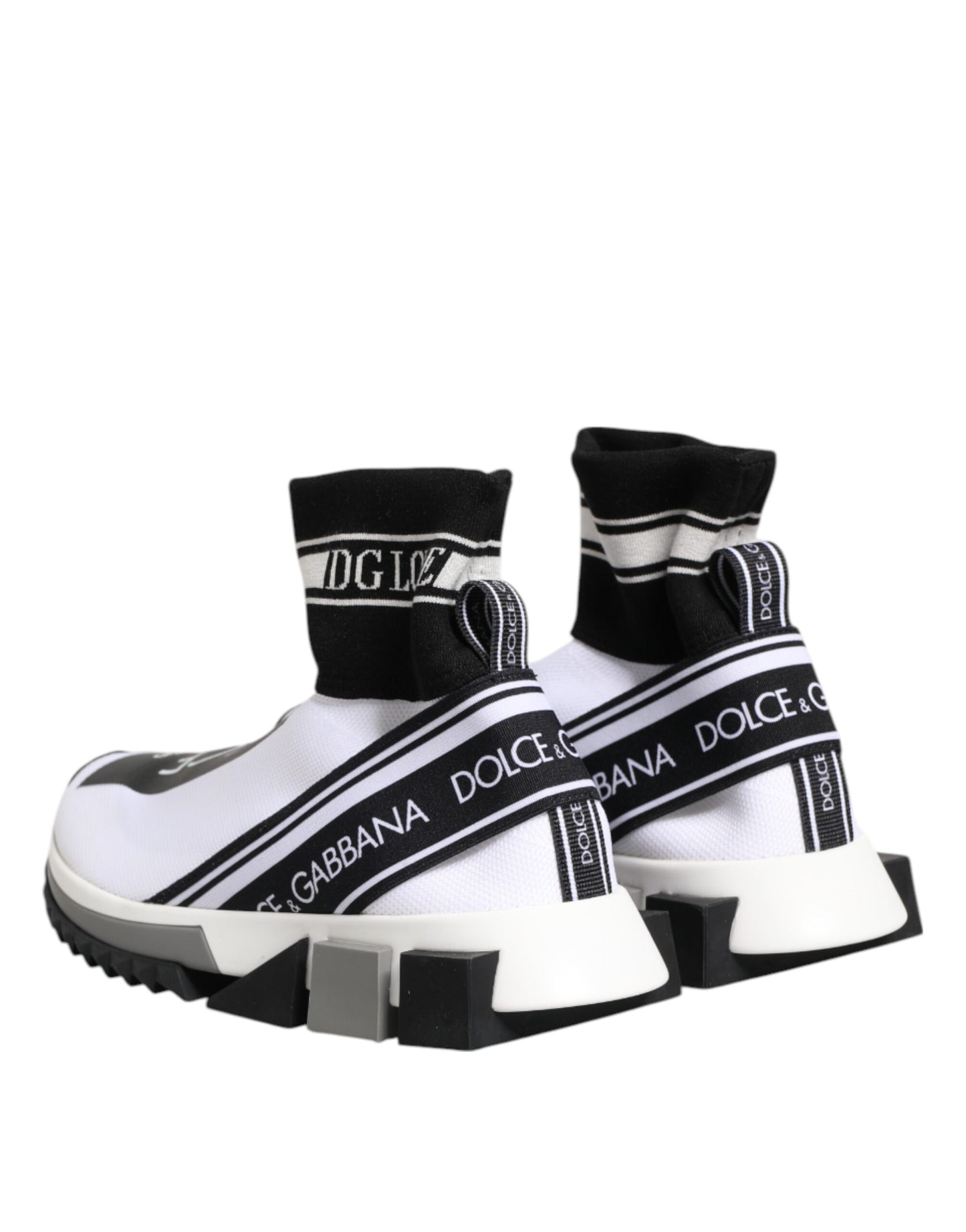 White Black Sorrento Socks Sneakers Shoes-Dolce & Gabbana-LabelTerrace.com