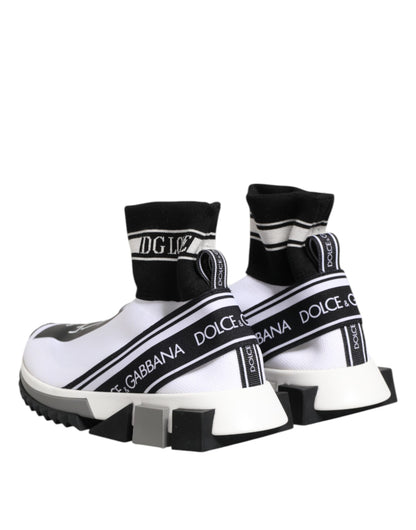 White Black Sorrento Socks Sneakers Shoes-Dolce & Gabbana-LabelTerrace.com