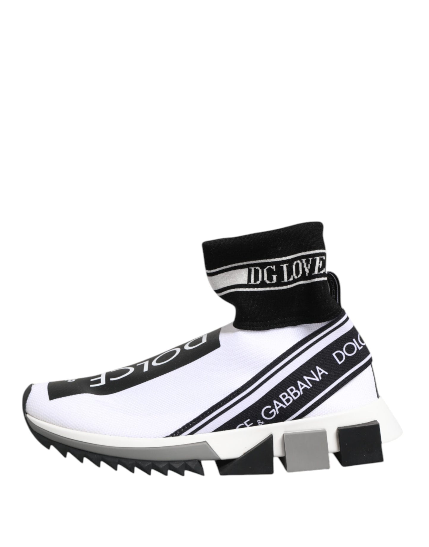 White Black Sorrento Socks Sneakers Shoes-Dolce & Gabbana-LabelTerrace.com