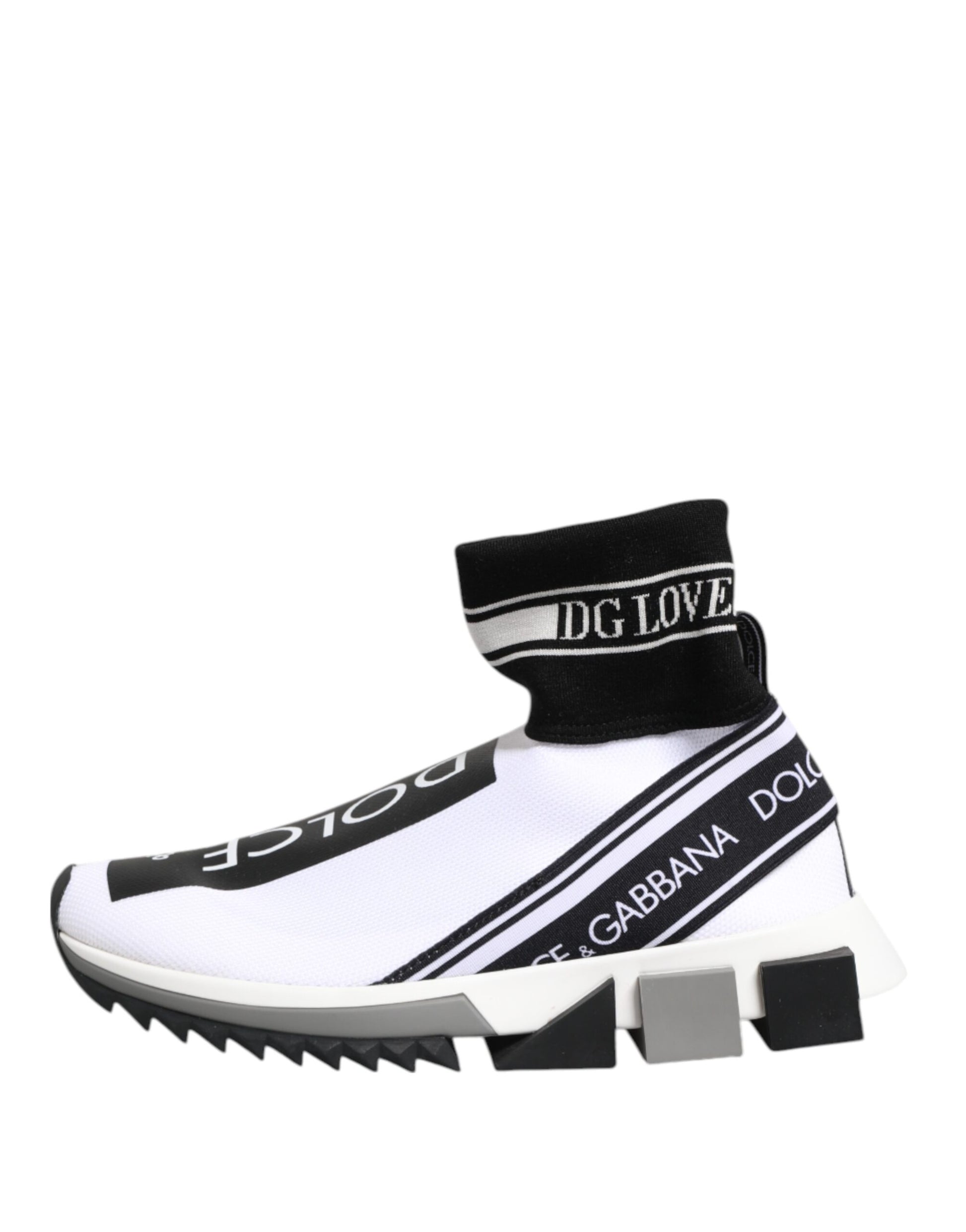 White Black Sorrento Socks Sneakers Shoes-Dolce & Gabbana-LabelTerrace.com