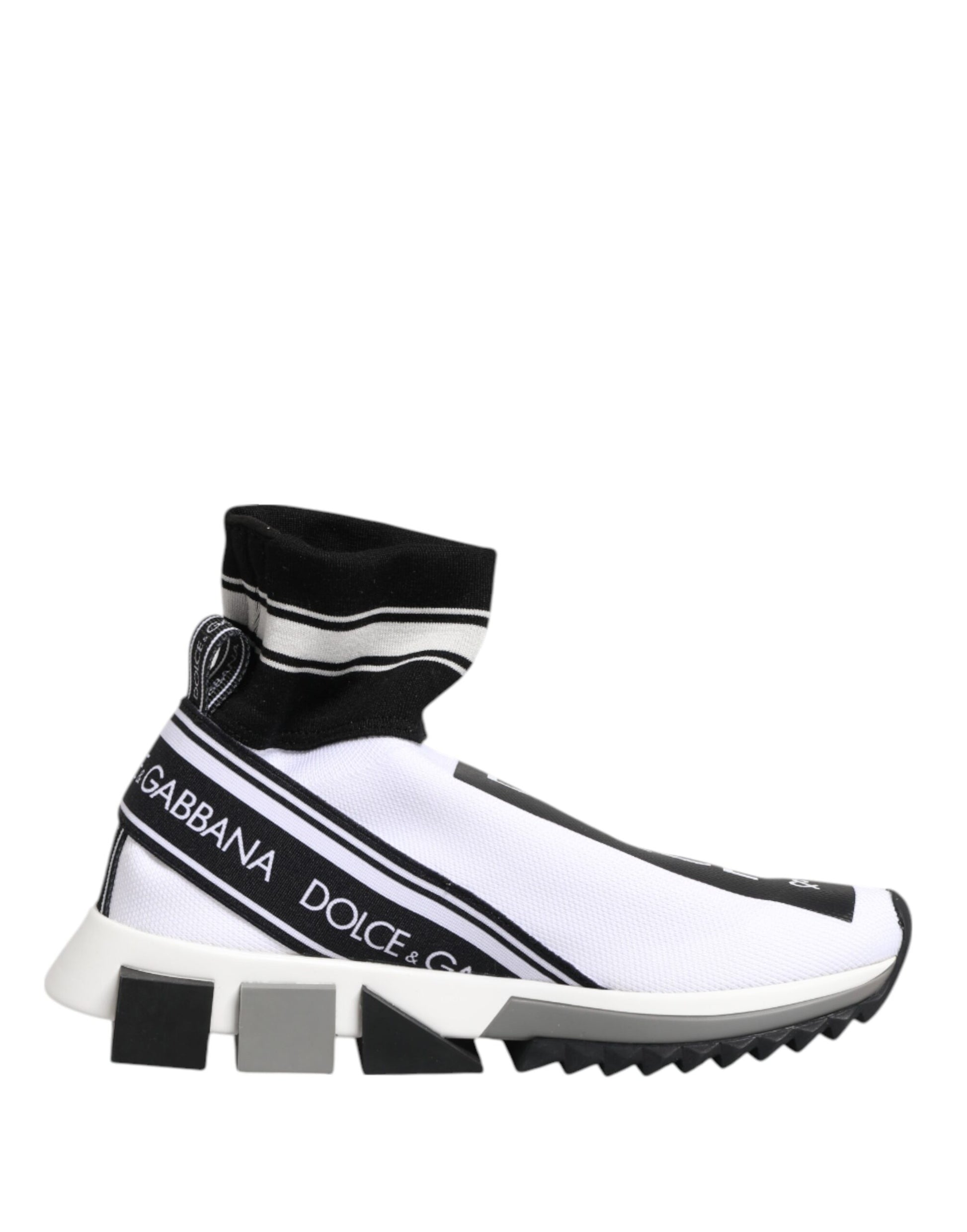 White Black Sorrento Socks Sneakers Shoes-Dolce & Gabbana-LabelTerrace.com