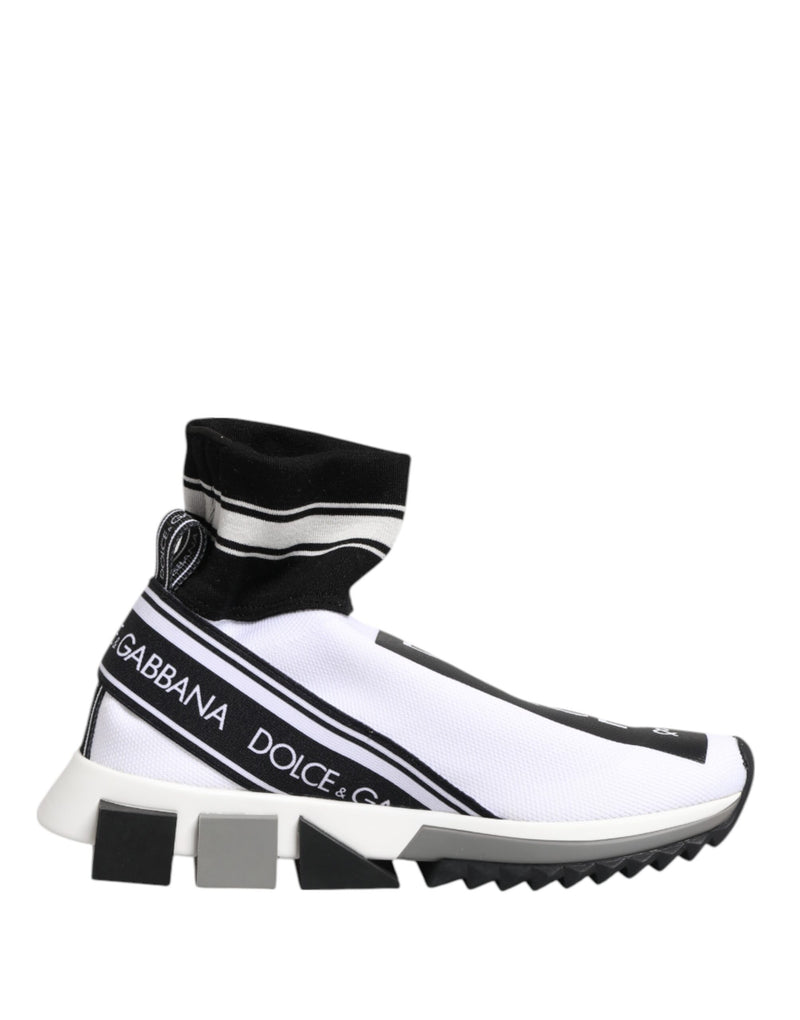 White Black Sorrento Socks Sneakers Shoes-Dolce & Gabbana-LabelTerrace.com