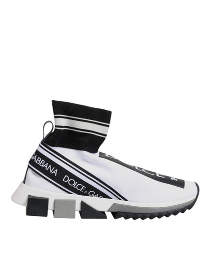 White Black Sorrento Socks Sneakers Shoes-Dolce & Gabbana-LabelTerrace.com