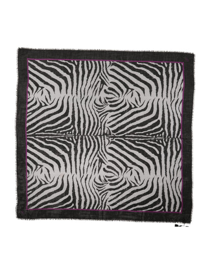 White Black Zebra Pattern Shawl 255cm x 132cm Men Scarf