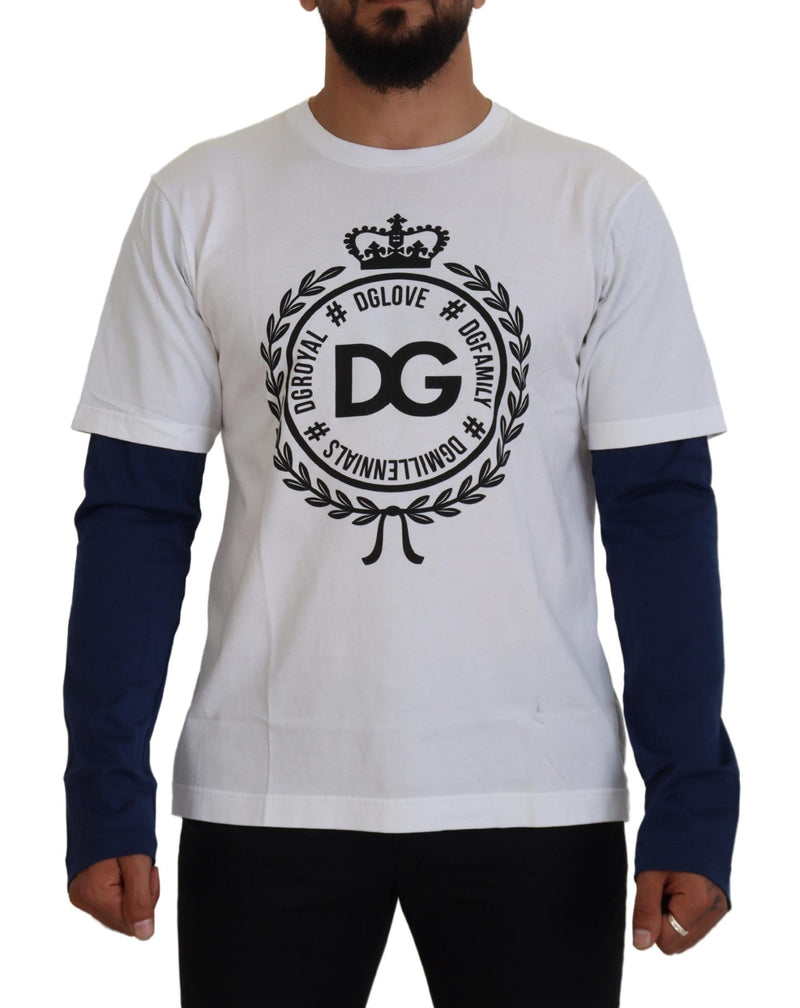 White Blue DG Crown Pullover Sweater-Dolce & Gabbana-LabelTerrace.com