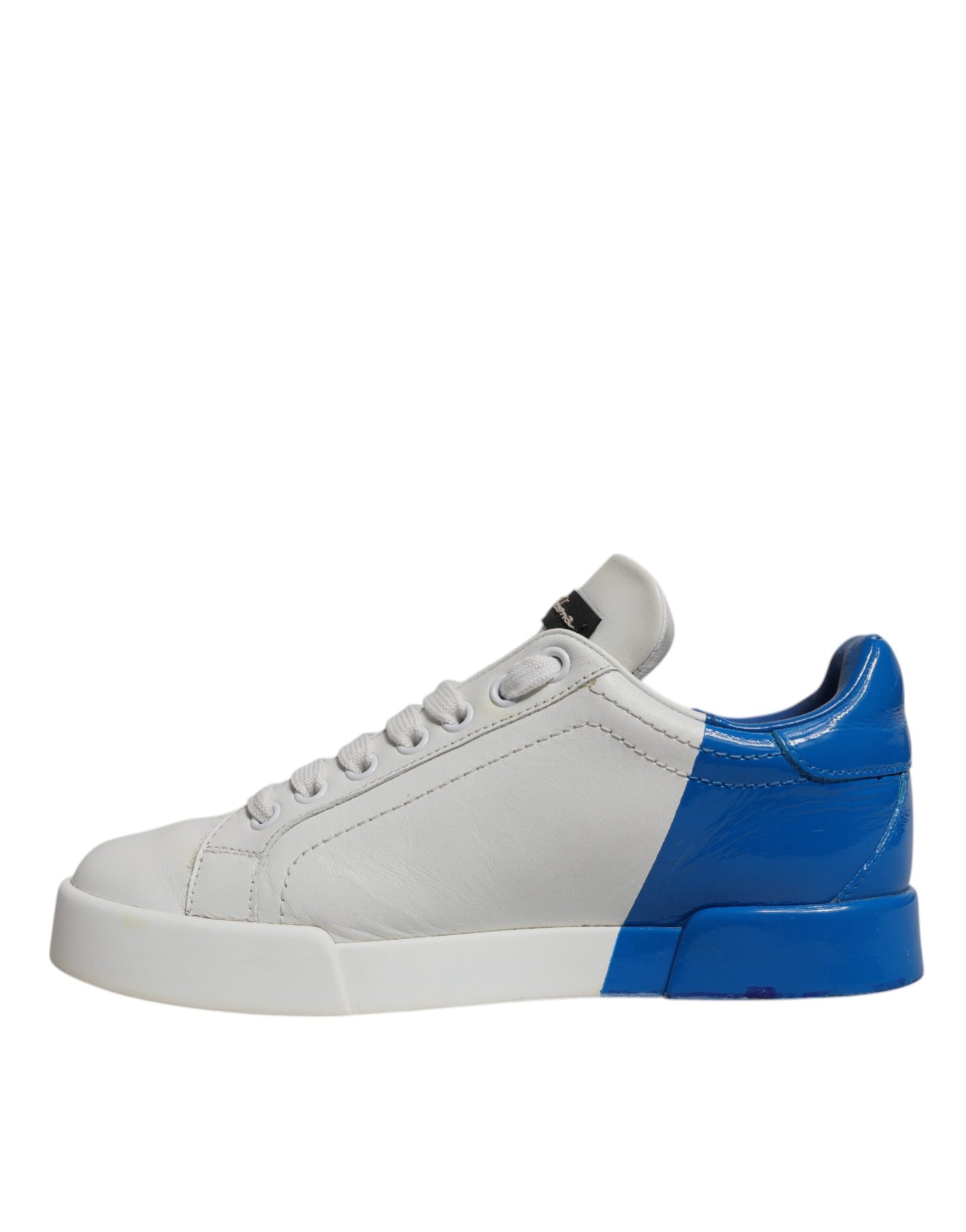 White Blue Logo Portofino Sneakers Shoes-Dolce & Gabbana-LabelTerrace.com