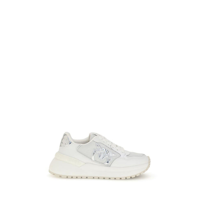 White Calf Leather Bos Taurus Chunky Sneakers