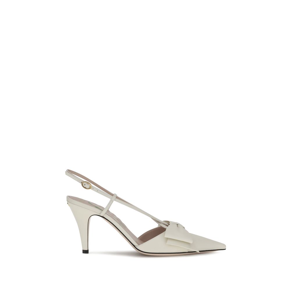 White Calf Leather Bos Taurus High Heel Pumps