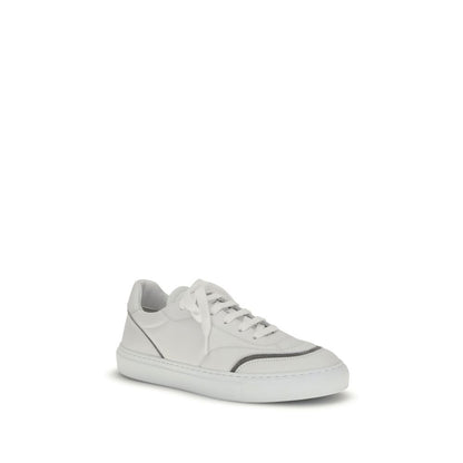 White Calf Leather Bos Taurus Low Top Sneakers