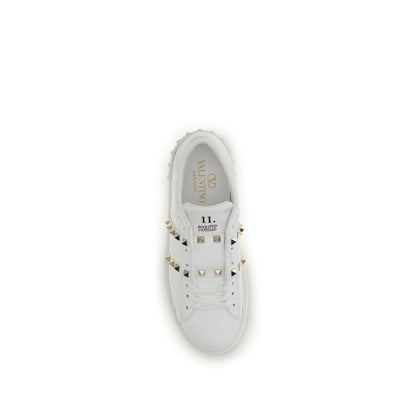 White Calf Leather Bos Taurus Platform Sneakers