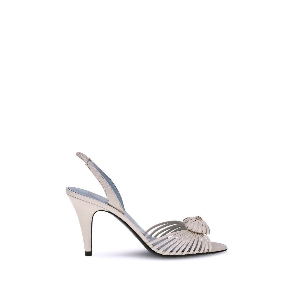 White Calf Leather Bos Taurus Stiletto Heel Sandals