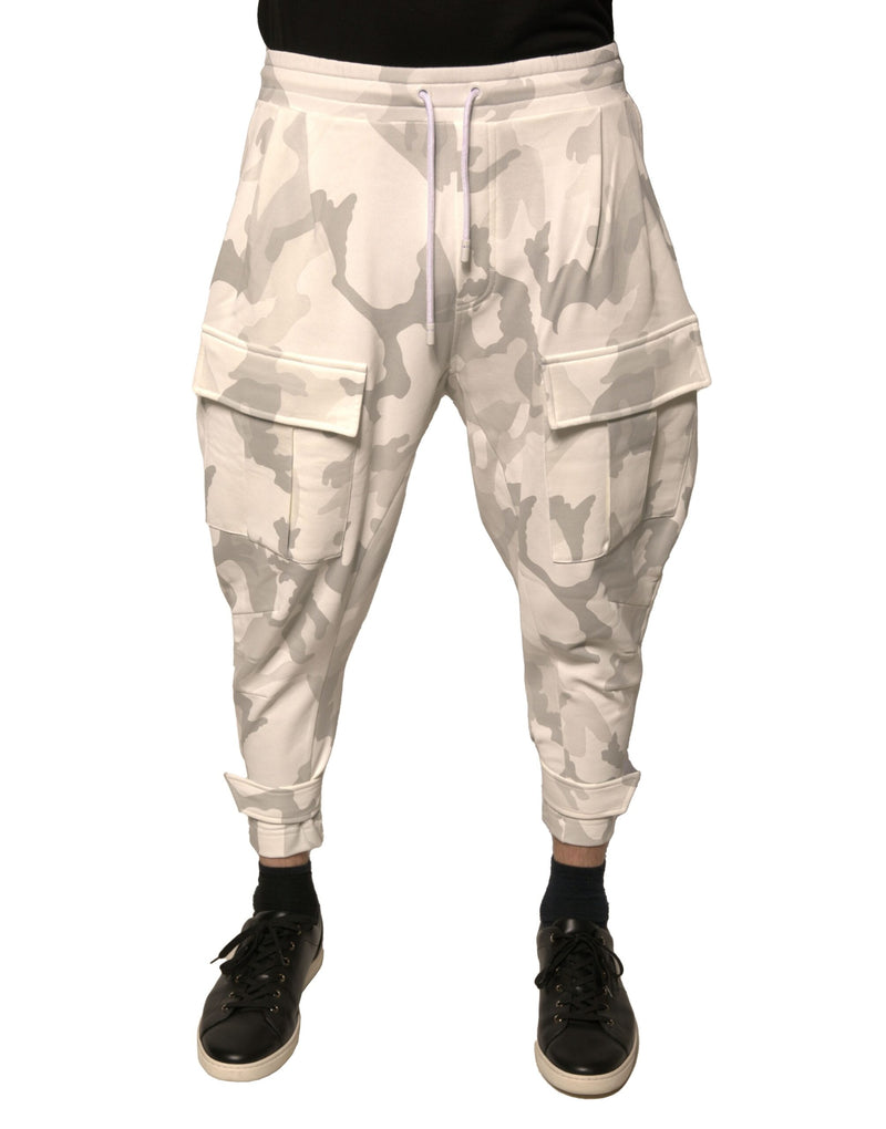 White Camouflage Cargo Jogger Pants-Dolce & Gabbana-LabelTerrace.com