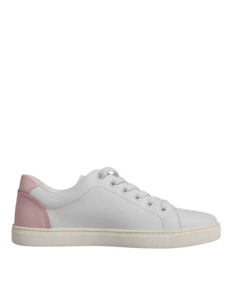 White Classic Calf Leather Sneakers Shoes-Dolce & Gabbana-LabelTerrace.com