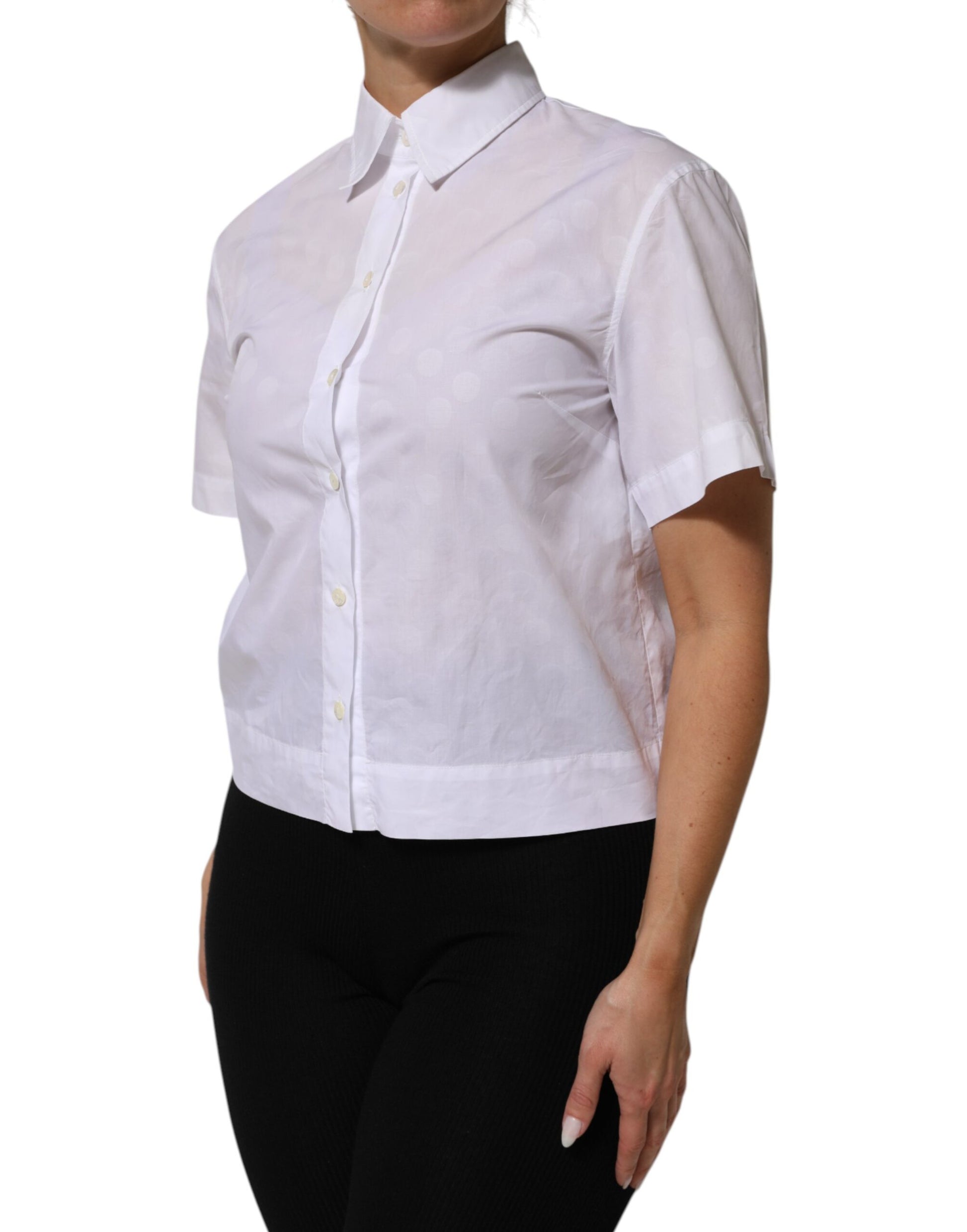 White Collared Short Sleeve Polo Shirt Top
