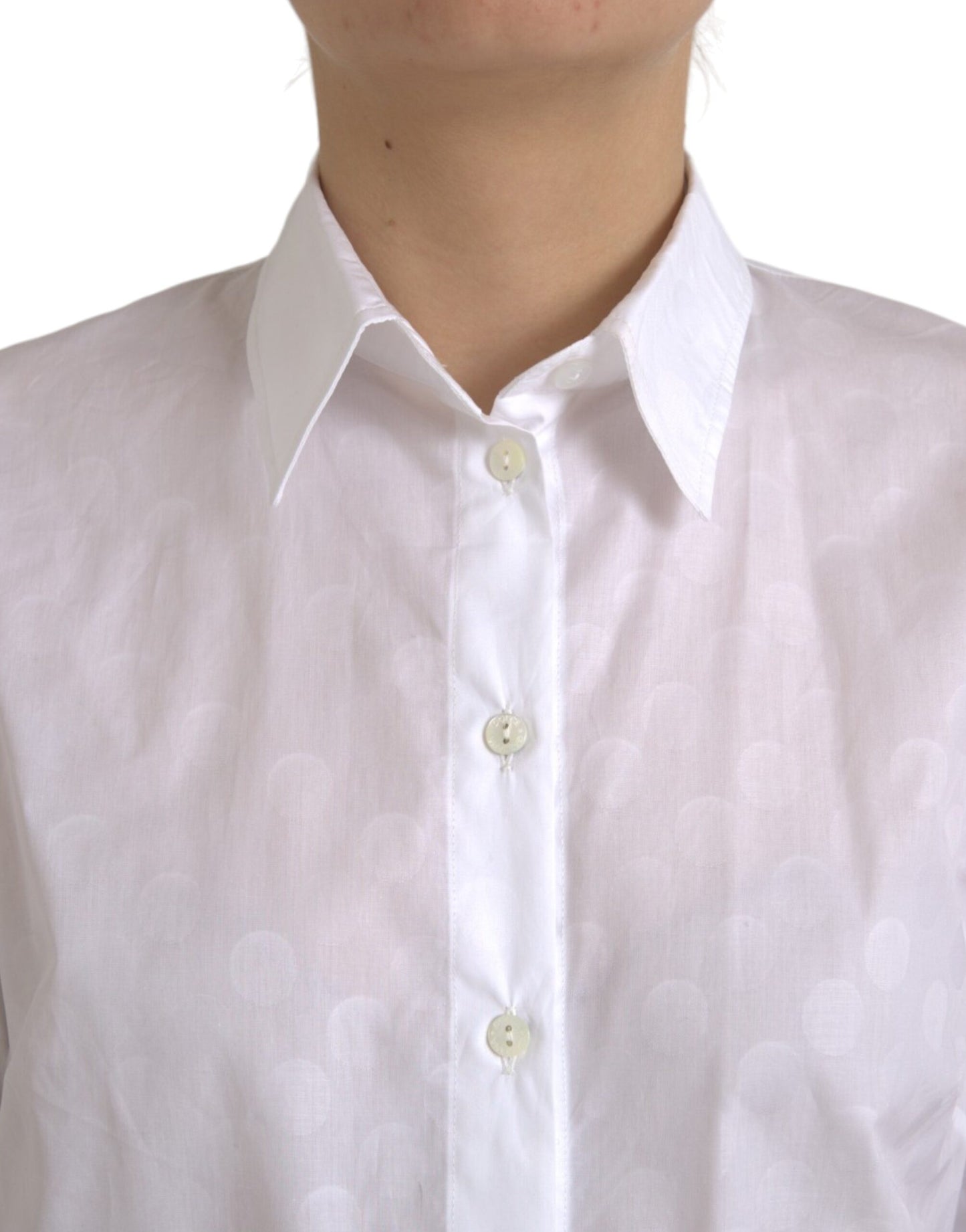 White Collared Short Sleeve Polo Shirt Top-Dolce & Gabbana-LabelTerrace.com
