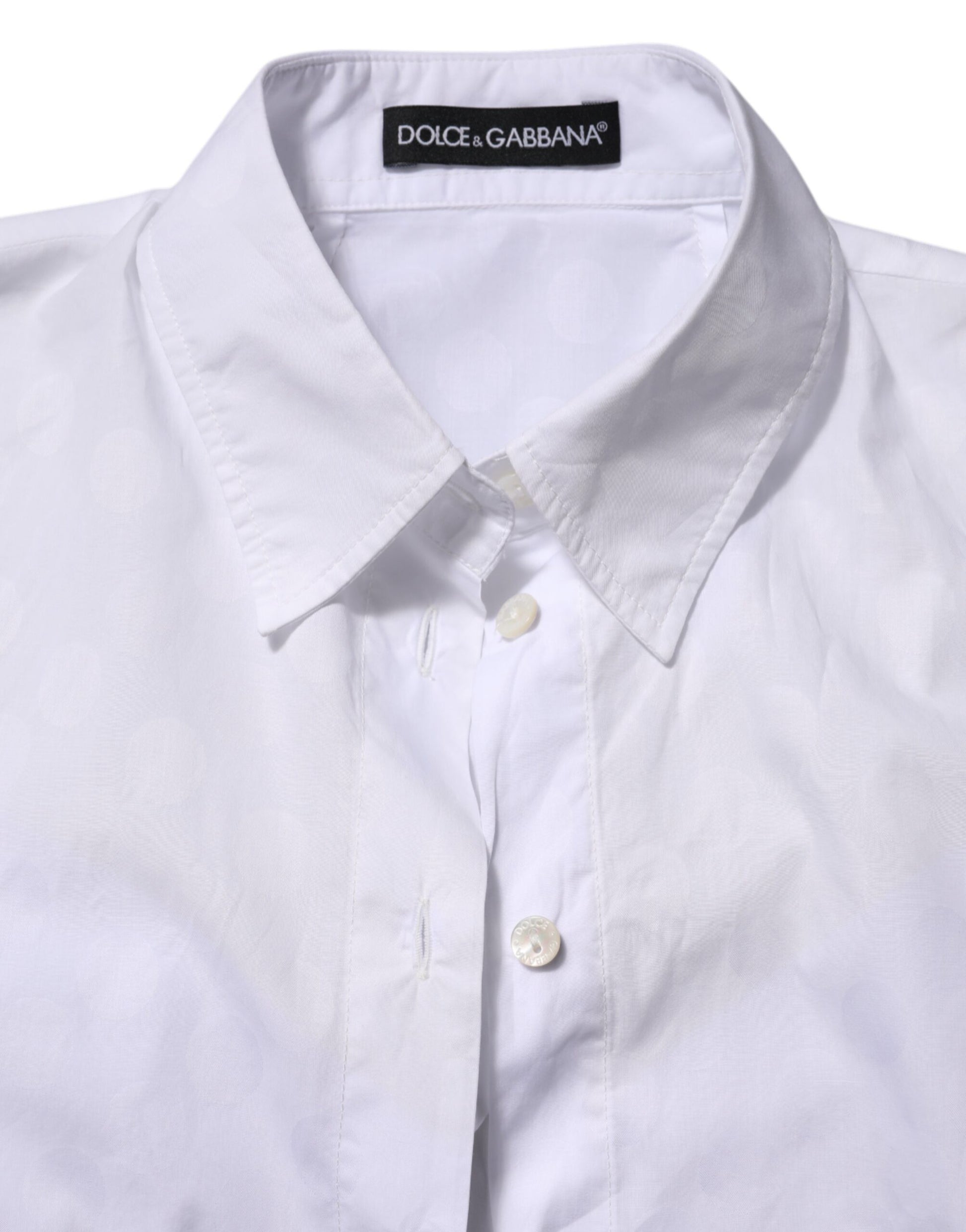 White Collared Short Sleeve Polo Shirt Top-Dolce & Gabbana-LabelTerrace.com