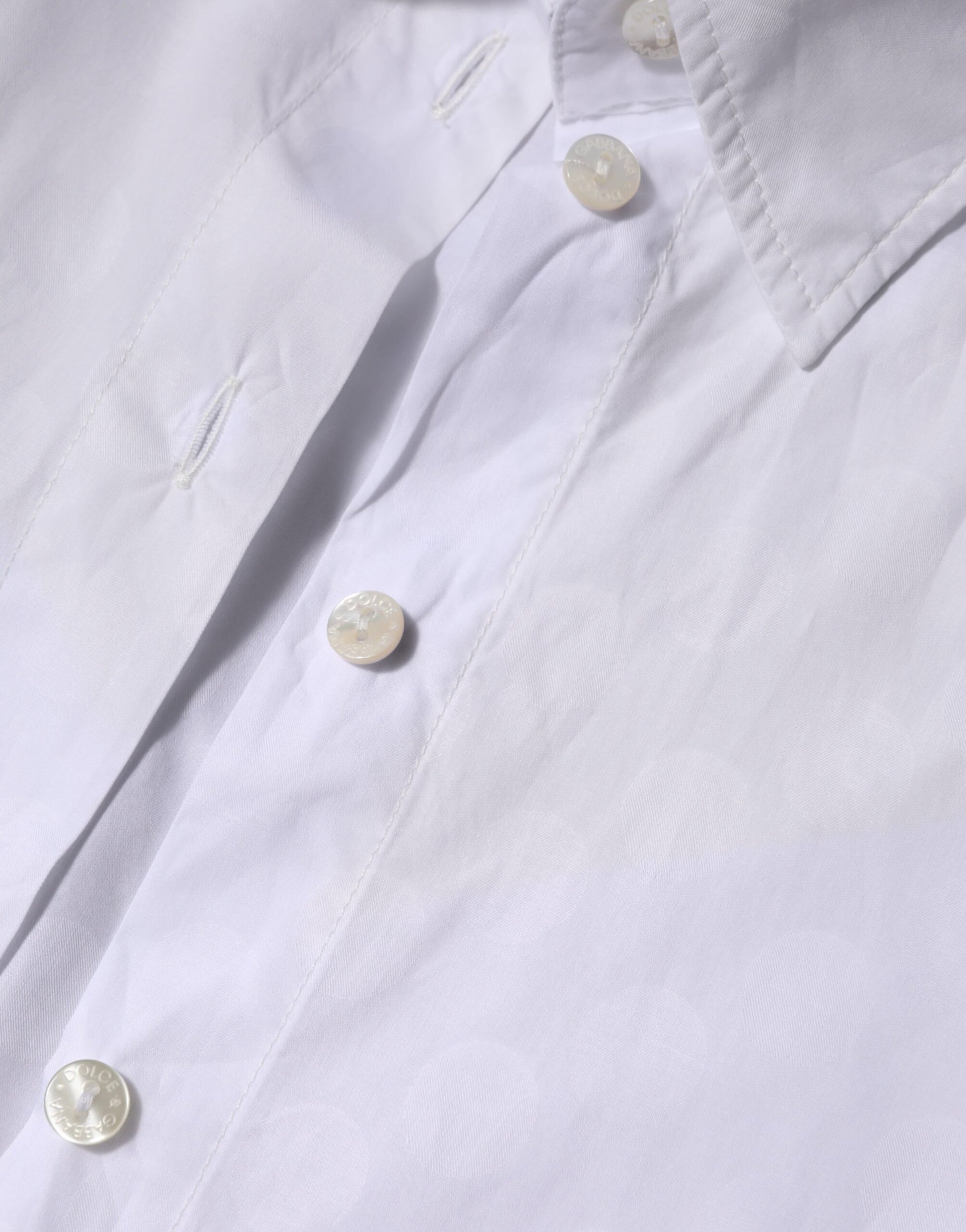 White Collared Short Sleeve Polo Shirt Top-Dolce & Gabbana-LabelTerrace.com