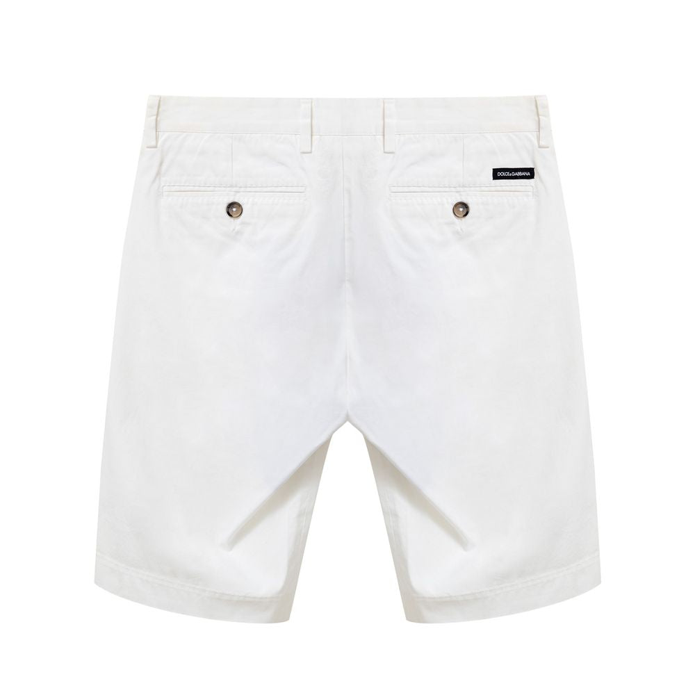 White Cotton Bermuda-Dolce & Gabbana-LabelTerrace.com