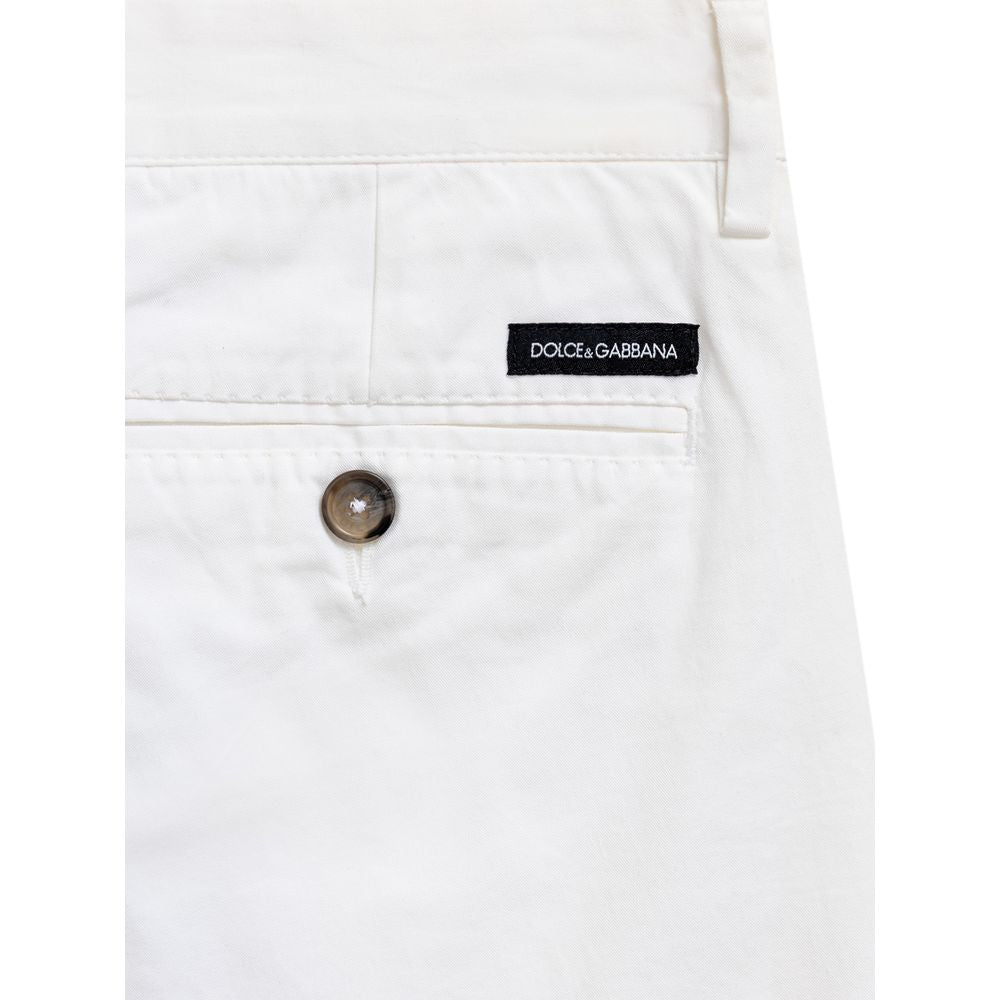 White Cotton Bermuda-Dolce & Gabbana-LabelTerrace.com