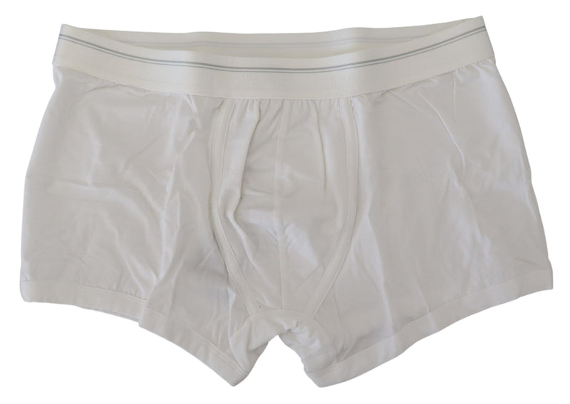 White Cotton Blend Regular Boxer Underwear-Dolce & Gabbana-LabelTerrace.com