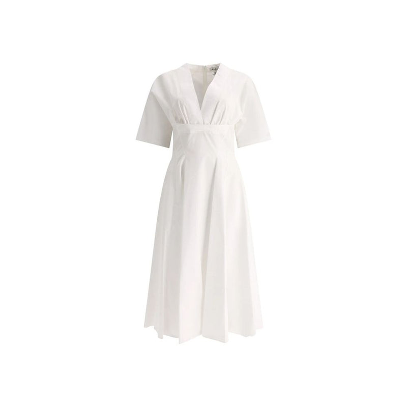 White Cotton Casual Dress