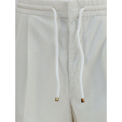 White Cotton Casual Pants