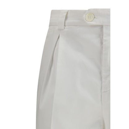 White Cotton Casual Pants