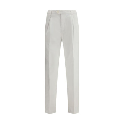 White Cotton Casual Pants
