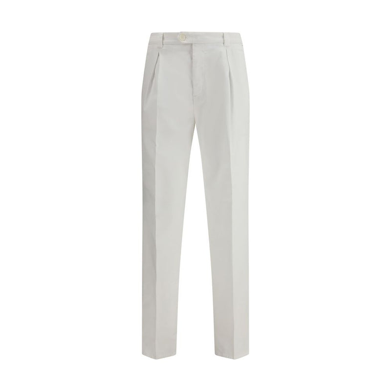 White Cotton Casual Pants