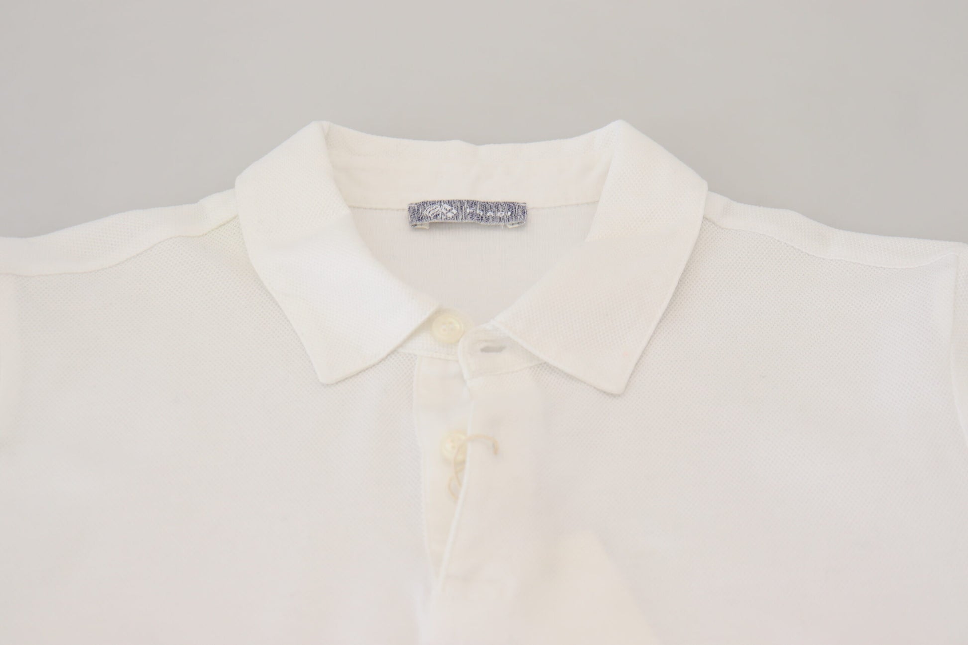 White Cotton Collared Short Sleeves Polo T-shirt-FRADI-LabelTerrace.com