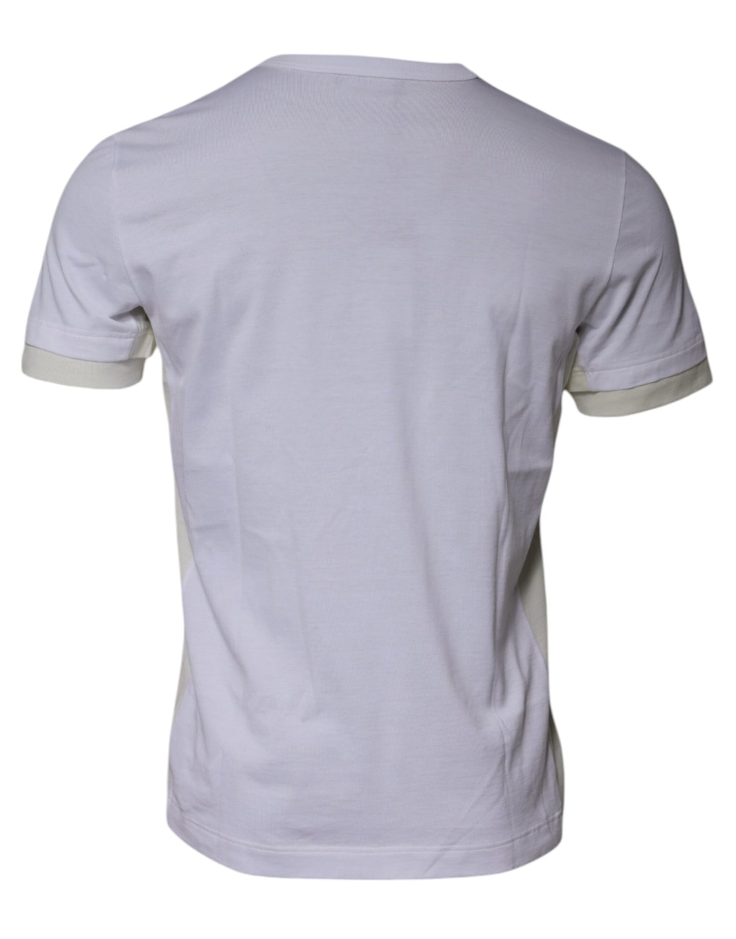 White Cotton Crew Neck Short Sleeves T-shirt-Dolce & Gabbana-LabelTerrace.com
