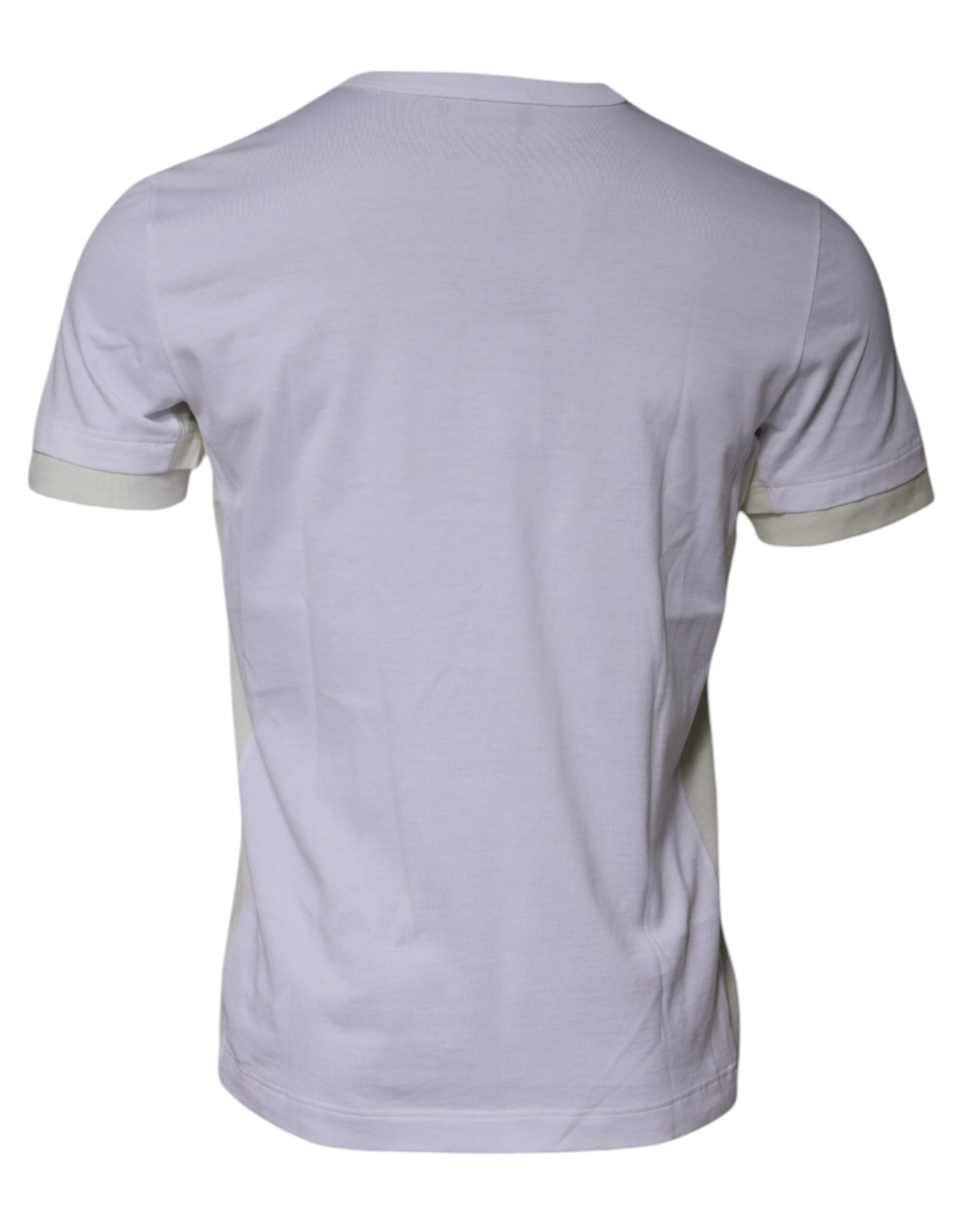 White Cotton Crew Neck Short Sleeves T-shirt-Dolce & Gabbana-LabelTerrace.com